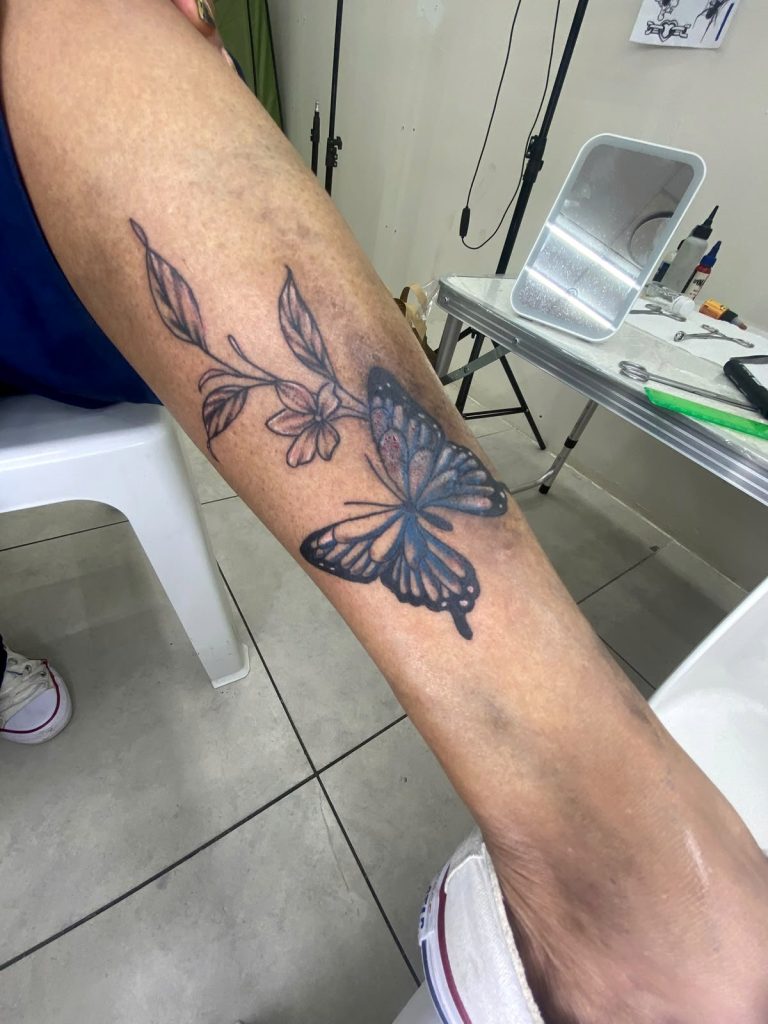 Fine line tattoo by Woke Tattoo Studio in Randburg