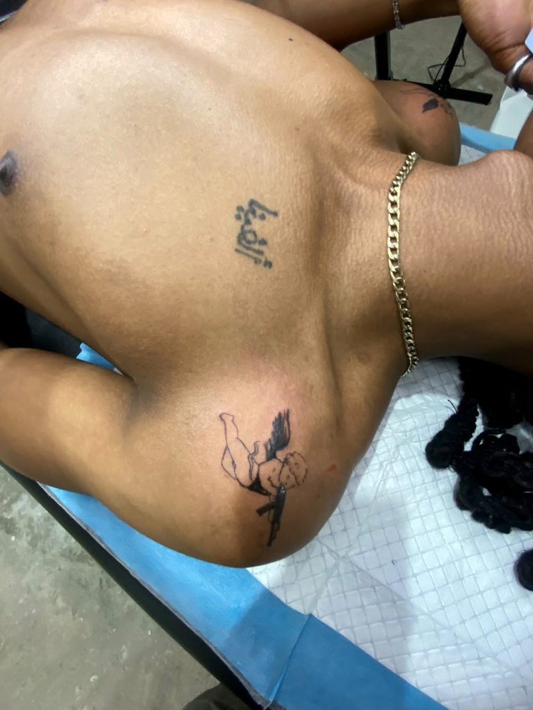 Fine line tattoo by Woke Tattoo Studio in Randburg