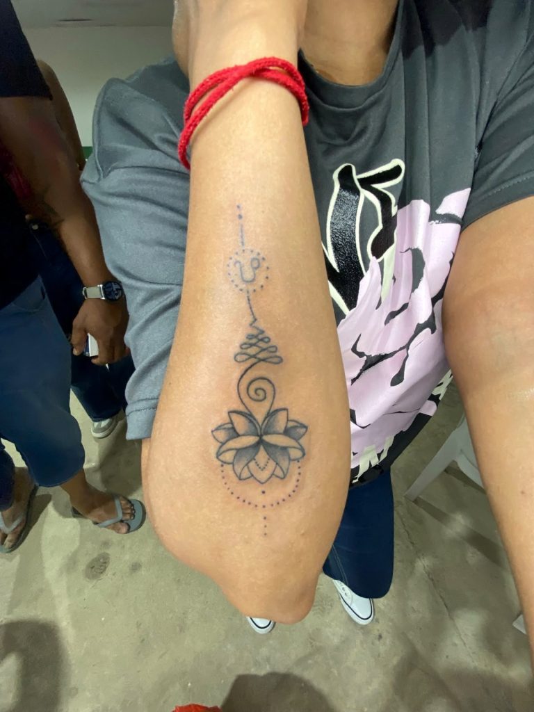 Fine line tattoo by Woke Tattoo Studio in Randburg