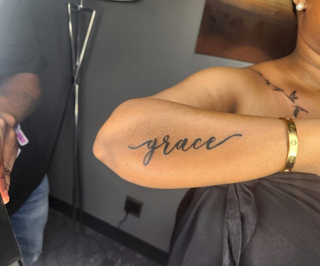 Fine line tattoo by Woke Tattoo Studio in Randburg