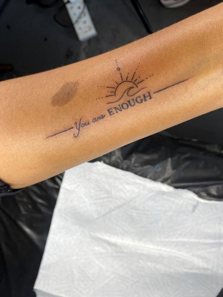 Fine line tattoo by Woke Tattoo Studio in Randburg