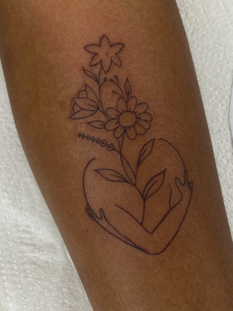 Fine line tattoo by Woke Tattoo Studio in Randburg
