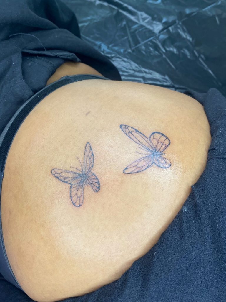 Fine line tattoo by Woke Tattoo Studio in Randburg
