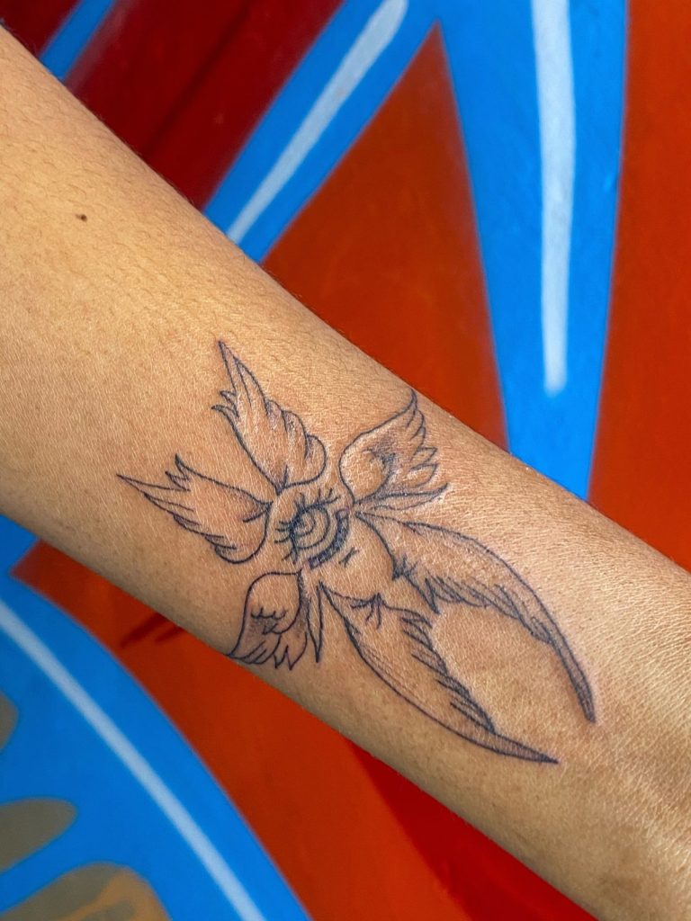 Fine line tattoo by Woke Tattoo Studio in Randburg