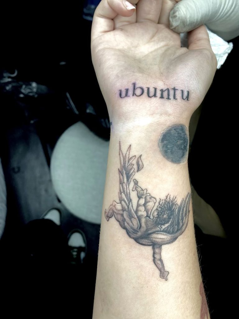 Black and grey tattoo by Woke Tattoo Studio