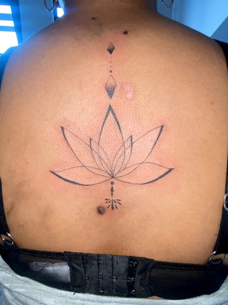 Fine line tattoo by Woke Tattoo Studio in Randburg