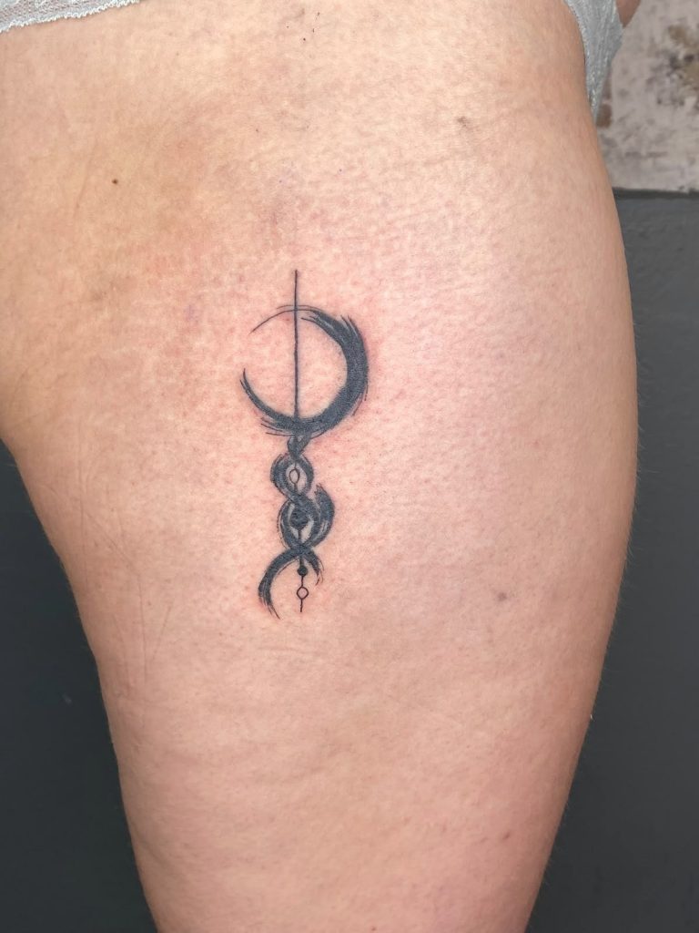 Fine line tattoo by Woke Tattoo Studio in Randburg