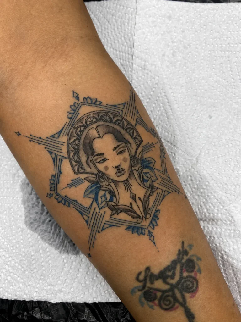Tattoo settling during the third stage of healing